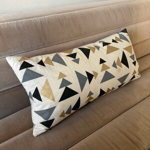 Geometric Triangle Throw Pillow 23” x 11”